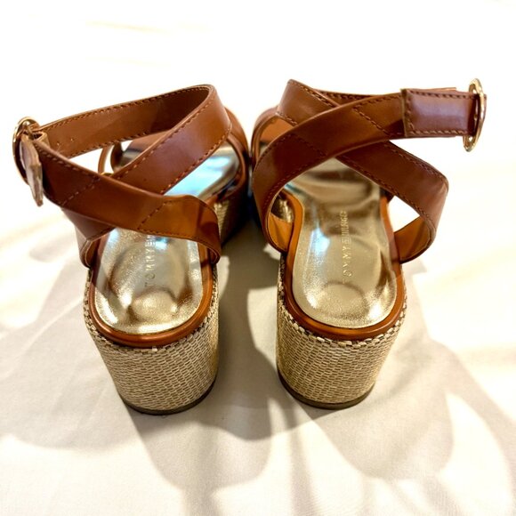 Tommy Hilfiger Tan Logo Platform Espadrille Sandals – Size 6.5 NWOB - Picture 5 of 12